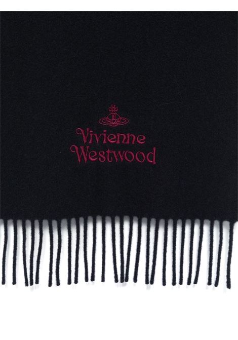 embroidered scarf unisex navy VIVIENNE WESTWOOD | 81030007-W00Q7-AABK410
